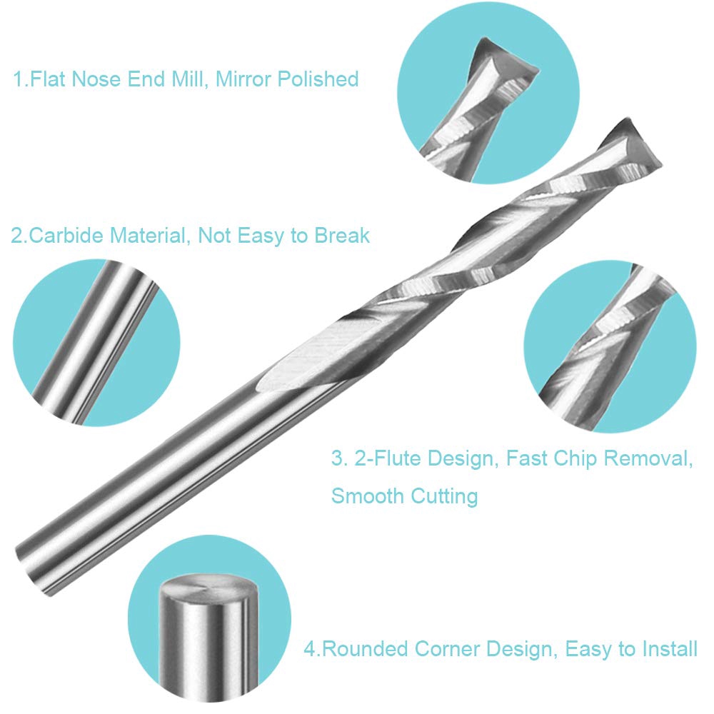 10 pezzi 3.175 mm, gambo 1/8,  - End Mill Set recensione e prezzo